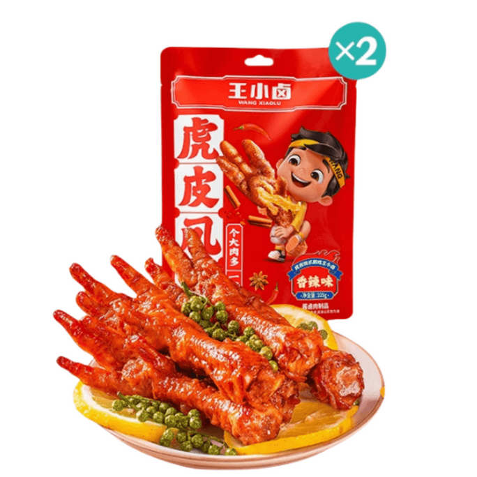 Tiger-skin Braised Chicken Feet. A Marinated Snack To Satisfy Your Cravings. Spicy Flavor. 105g×2 Bags