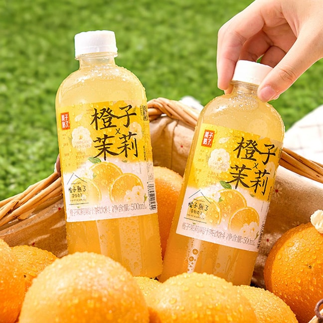 果子熟了 橙子茉莉果汁茶饮料 500ml【酸甜果香&清新茶韵】