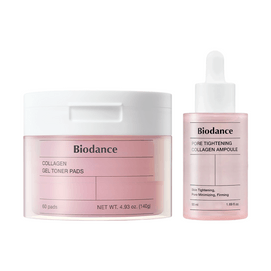韩国BIODANCE 粉色胶原蛋白水凝胶爽肤棉片 100%凝胶湿敷棉片 60片 +安瓶精华 50ml 补水保湿 弹力收毛孔 提亮紧致 全方位毛孔护理【超值装】