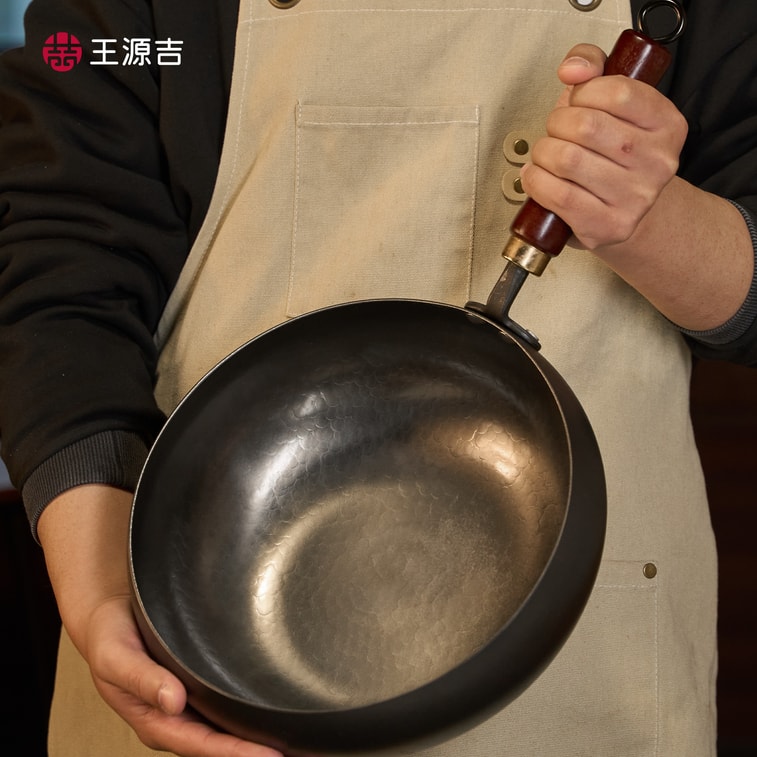 王源吉 🍄赠可可爱爱蘑菇铲🍄❗真 质感王者❗【炒出人间烟火气】  24cm 纯手工锻打炒锅 中式铁锅 章丘大肚炒锅 - 食材可以在锅里过山车! 400年老手艺,咱信得过! 10