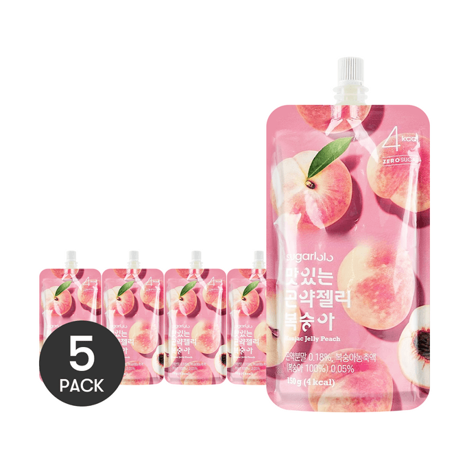 Konjac Jelly Drink Peach 5.3 oz*5【5 Packs】