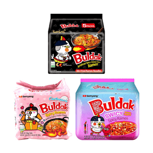 Korean Buldak Noodles, Swicy Flavor & Carbonara Flavor & Spicy Chicken Flavor, 70.5 oz【3 Flavors Value Combo】