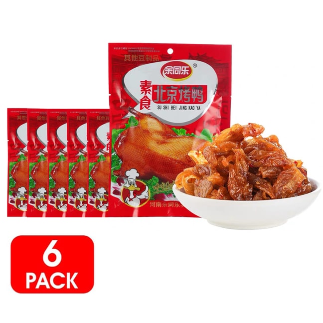 余同乐 素食 北京烤鸭辣条 18g*6袋 【童年经典怀旧零食】【甜辣鲜香 好吃不腻】