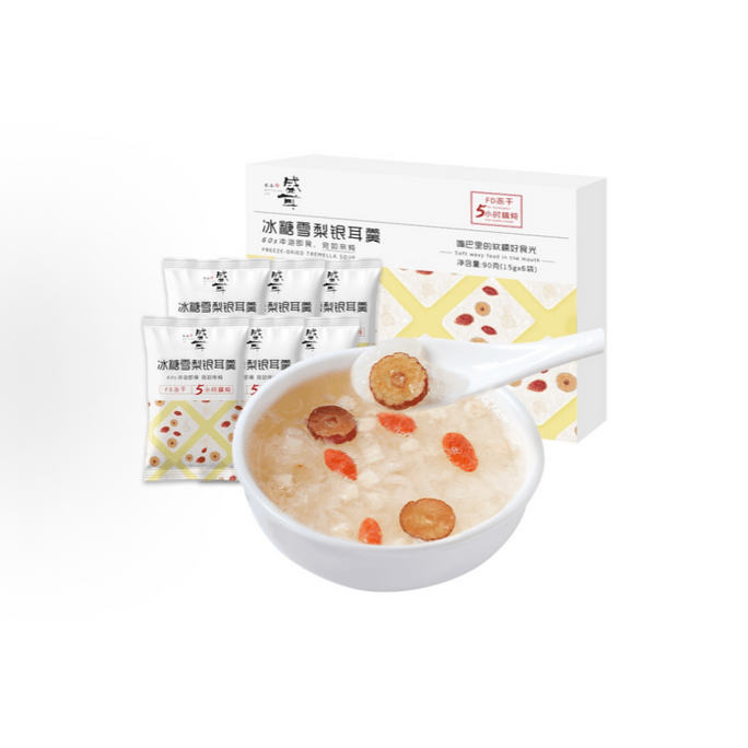 Freeze-Dried Instant Silver Ear Pudding Rock Sugar Snow Pear Silver Ear Pudding 6 packs per box