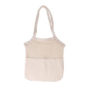 【中国からの直送】HSPM 100%コットンキャンバス収納バッグ、キッチン用フルーツ＆野菜メッシュバッグ、トートショッピングバッグ、オフホワイト、1個