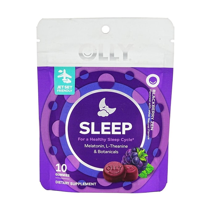 OLLY 助眠軟糖 膳食補充品 黑莓味 10粒入【含褪黑素+L-茶氨酸】【幫助改善睡眠週期 舒緩身心】