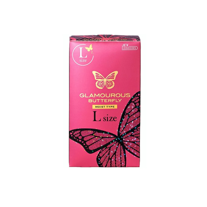 JEX Moist Type Large Sized Glamourous Butterfly Condoms 8pcs