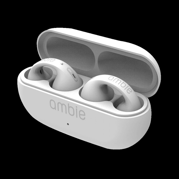 ambie||开放式无线蓝牙骨传导耳机运动耳夹耳机索尼音响||白色- 亚米