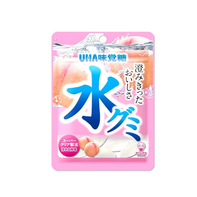 【日本直邮】UHA悠哈 味觉糖 水色系列 透明水滴软糖 白桃味 40g