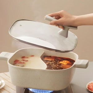 ASD愛仕達 晶石不沾方型鴯火鍋 麥飯石鍋 電磁爐瓦斯爐通用 28cm