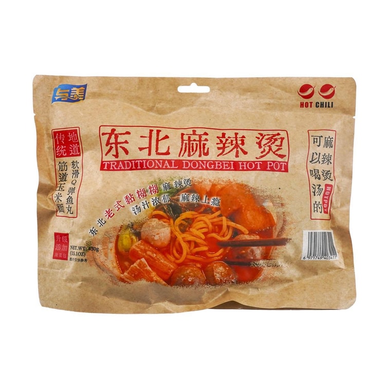 【道地傳統老式黏糊糊】與美 東北麻辣燙 內含魚丸 330g 15
