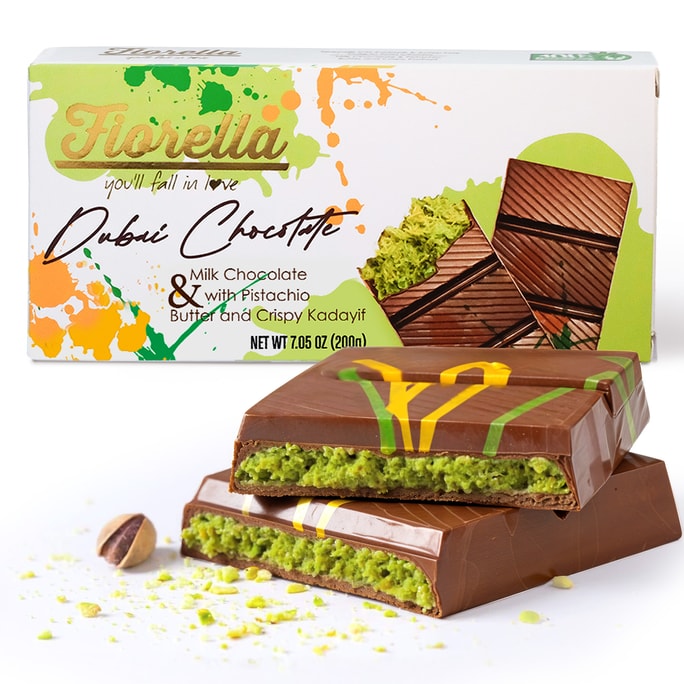 Dubai Chocolate Bar 200g – Creamy & Indulgent Treat