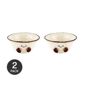 川岛屋 可可豆系列米饭碗 Jellycat风 家用陶瓷吃饭碗 5英寸 *2【2份超值装】