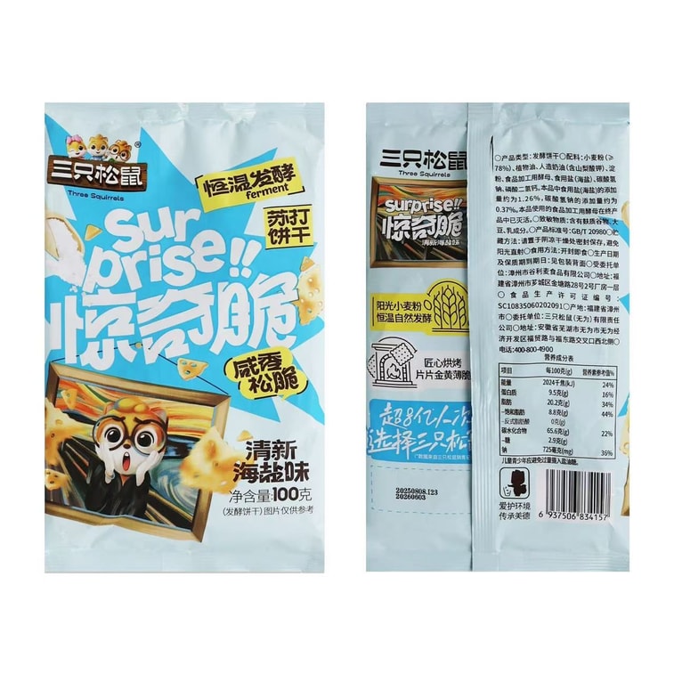 Amazing Crispy Soda Crackers Sea Salt Flavor Thin Crisps 100g 6