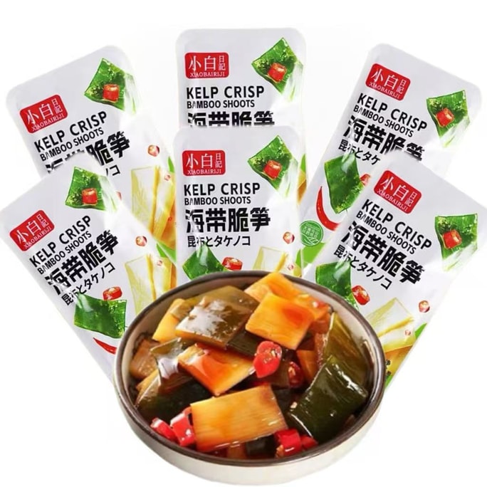 海帶脆筍 辣味 六袋分裝 精選優質海帶 鮮嫩筍尖切片 口口爽脆 回味無窮 160g