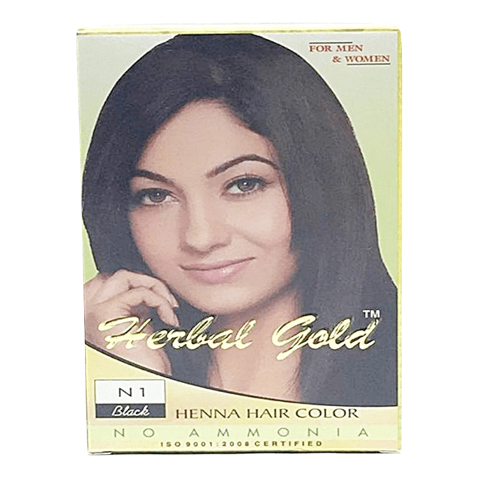 Henna Hair Color #N1 Black 6 pouch packs/Box