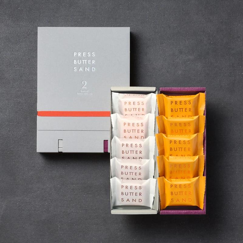 【日本直邮】 日本 press butter sand 超人气网红饼干 两种口味黄油夹心饼干组合装 原味x蜜芋黄油 2盒装