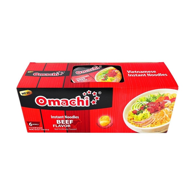 Vietnamese Instant Noodles , Artificial Beef Flavor ,3.1 oz* 6 Bowls