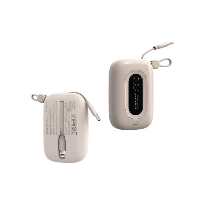 Charger With Cable High Capacity Fast Charging Compact And Portable Peach Pink