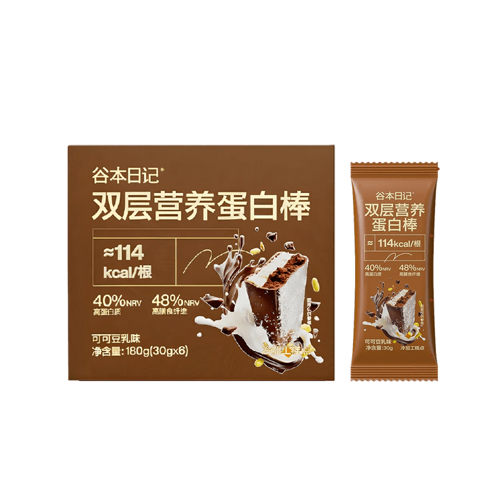 谷本日记 双层蛋白棒30g*6支 可可豆乳味