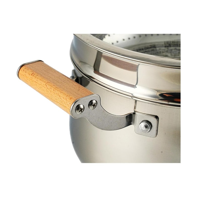 YANOSAKU矢之作 蒸锅汤锅 多功能煮锅带蒸笼架 木柄 22cm 7