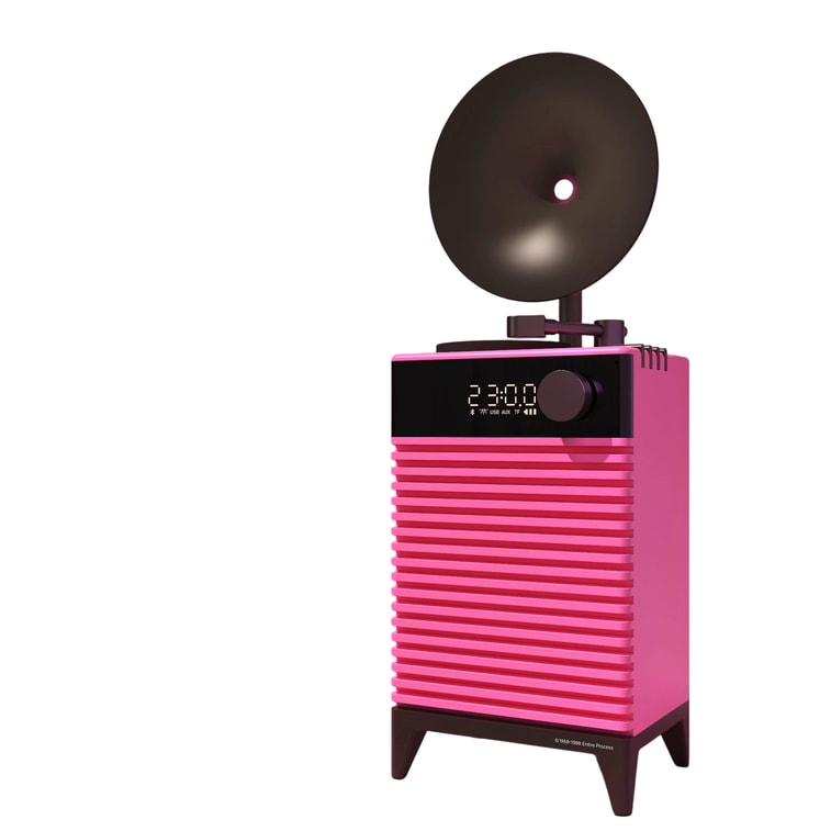 【中国直邮】 HOLIHEYO 复古摩登 Art Deco 蓝牙音箱 蓝牙 5.3 + 时钟 + 氛围灯 缪斯粉 一台装 5