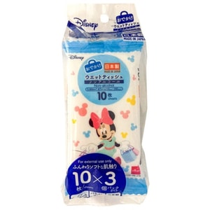 Minnie Non-Alcoholic Disinfectant Pocket Wet Wipes 10 Sheets x 3