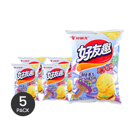 大陆版ORION好丽友 好友趣 波浪薯片 见手青味 70g *5【5份超值装】【全网大热猎奇爆款】【云南特色】