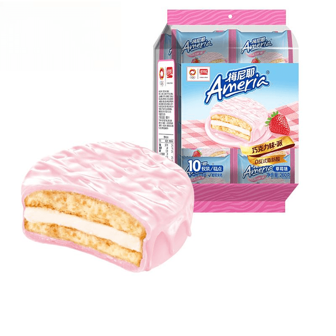 【중국 직송】 판판 메니에 딸기 초콜릿 맛 파이 260g*1 봉지