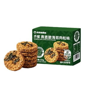 Seaweed Flavor Oat Crisps, 100g/box. High Protein, 0 Trans Fat. Healthy Grain Meal Replacement Snack.