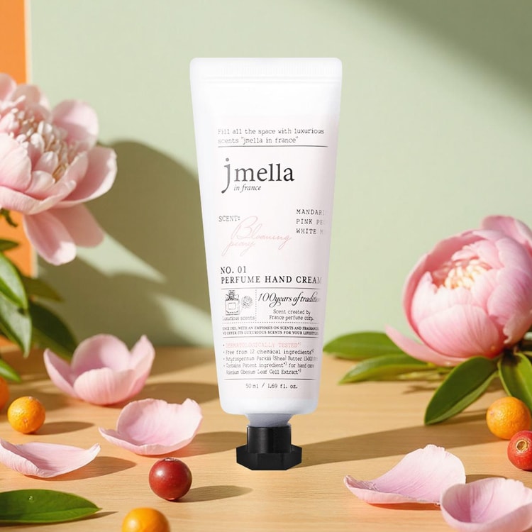 JMELLA NO.01 Perfume Hand Cream, Blooming Peony, 1.69 fl.oz