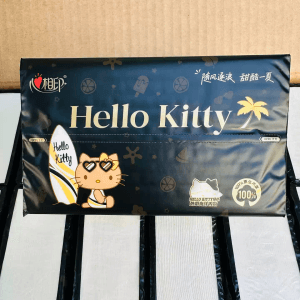 Black Skin Hellokitty Collaboration Edition With Tattoo Sticker 1 box Of Tissues + 1 Handkerchief Tissue