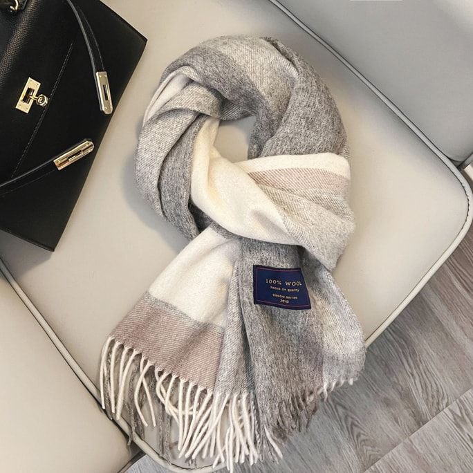 Wool Plaid Scarf Red Color 1Piece