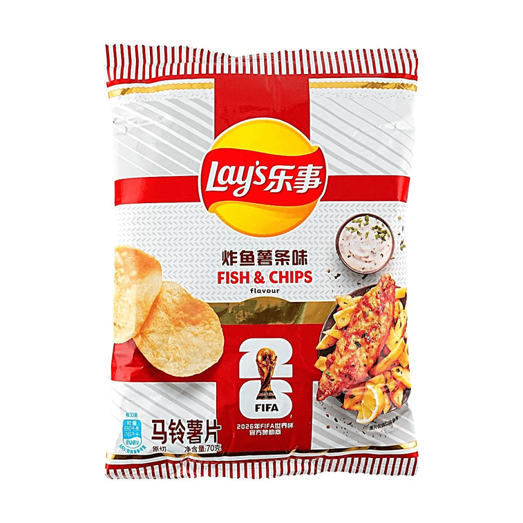 大陆版LAY'S乐事x2026FIFA世界杯限定联名 英格兰炸鱼薯条味薯片 70g【观赛夜宵必备零食】 3