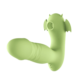 Dual-head sucking telescopic vibrator, powerful vibration toy for women, adult product for females, pink