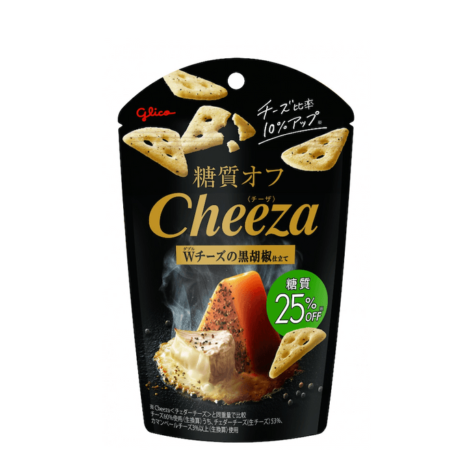 【日本直邮】GLICO格力高 Cheeza特浓芝士奶酪角薄脆起司饼干 黑胡椒味 40g