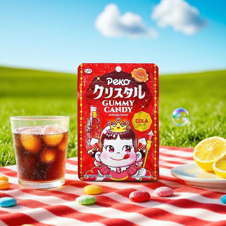 不二家 ペコちゃんゼリーグミキャンディ、クリスタルコーラソーダ味