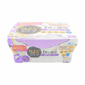 日本ELLEAIR 大王制纸马桶清洁湿巾 花香 10片【除菌消臭】【厚实耐用】【可冲马桶】