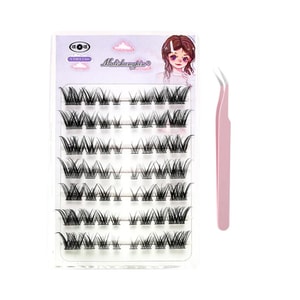 Glue-free Segmented False Eyelashes #Fox-Series Oblique Flying Fox Eyelashes With Free Tweezers