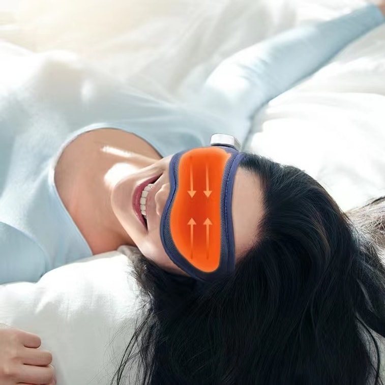 【兩種款式隨機出貨 功能完全一樣】智慧充電護眼儀眼部按摩儀冷熱敷震動眼罩 藍色 1件 8