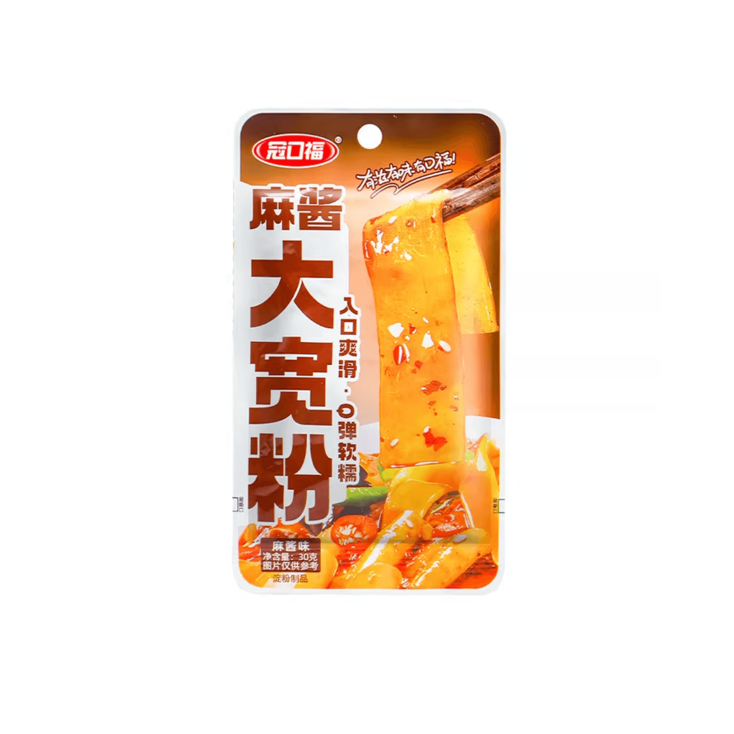 【中國直郵】 冠口福 麻醬大寬粉麻醬口味即食小吃30克*5包