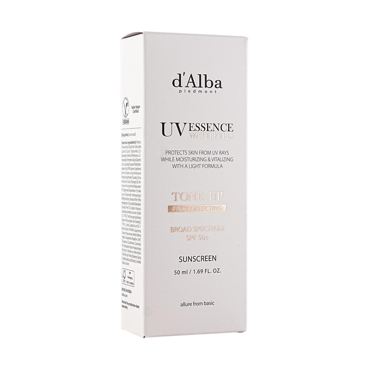 d'Alba UV Essence Waterfull+ Sunscreen, Pink Tone-Up Sun Cream