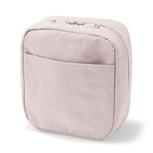 [일본 직배송] 무지 나일론 와이드 오픈 스퀘어 수납 파우치, 핑크 (1개)