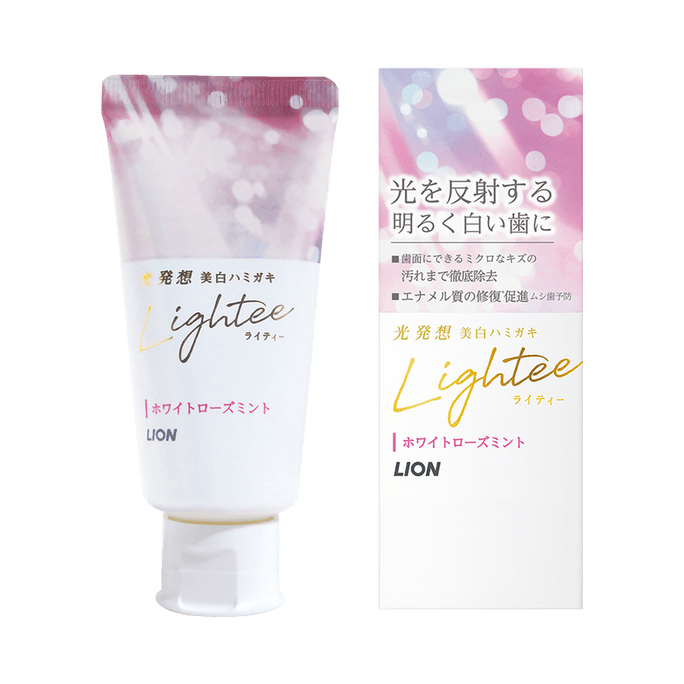 LION Lightee Gilded Realm Highlighting Toothpaste Moon White Rose 53g