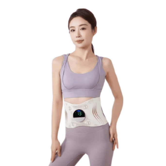 Meisuo EMS Abdominal Massage Belt, Ab Massager, Effortless Ab Workout and Fat-Burning Machine, White, 1 Set