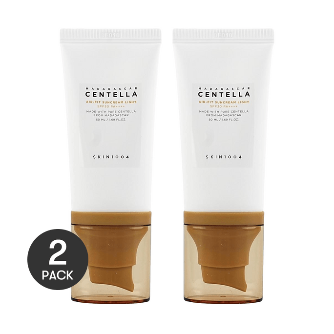 Madagascar Centella Air-Fit Suncream Light, SPF30·PA++++, 50ml *2【Value Pack】