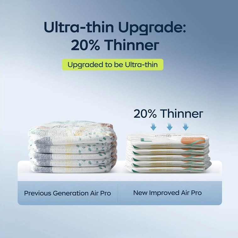 BC 베이비케어 에어 프로 아기 기저귀 초박형 통기성 허리 스티커 기저귀 사이즈 L (20-31lb, 40개입 * 3팩 [3팩 밸류팩] 7