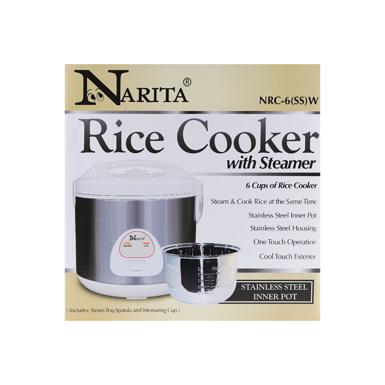 Narita 3-Cup Uncooked (2-8 Cup Cooked) Rice Cooker