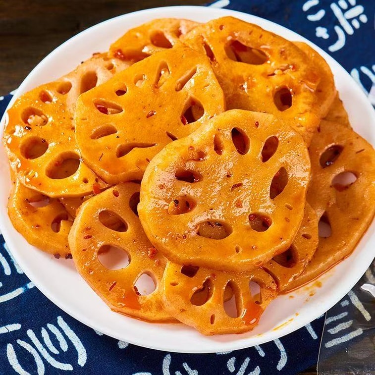 口水娃 大刀脆藕 香辣味 黑鸭味 鲜藕制作 卤汁入味 鲜嫩脆爽 香脆可口 100g*2袋 5