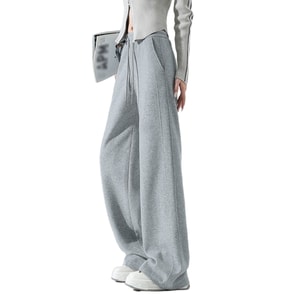 Women's Narrow Sport Straight-Leg Sweatpants Wide-Leg Pants Grey Size L 1 Piece